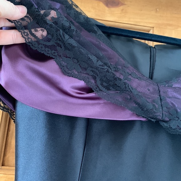 VINTAGE Y2K PROM DRESS! Handmade, deep purple and black with lace size XS/S - Picture 5 of 9